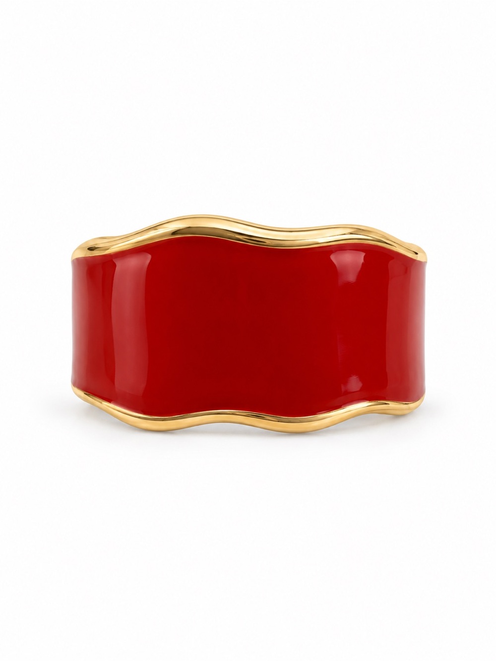Wavy Red Enamel Ring